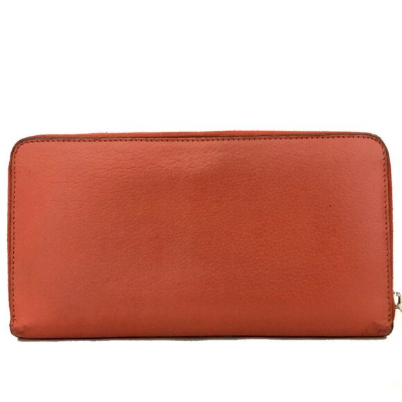 CELINE Logo Orange Leather Zip Around Long Wallet /3U0790 - Picture 4 of 7